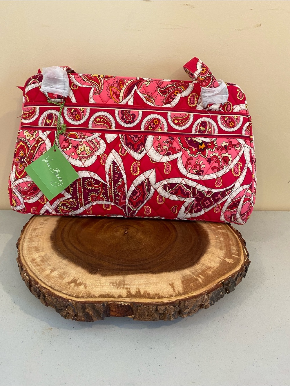 Vera Bradley Pink Paisley Quilted Tote Bag - Picture 1 of 8